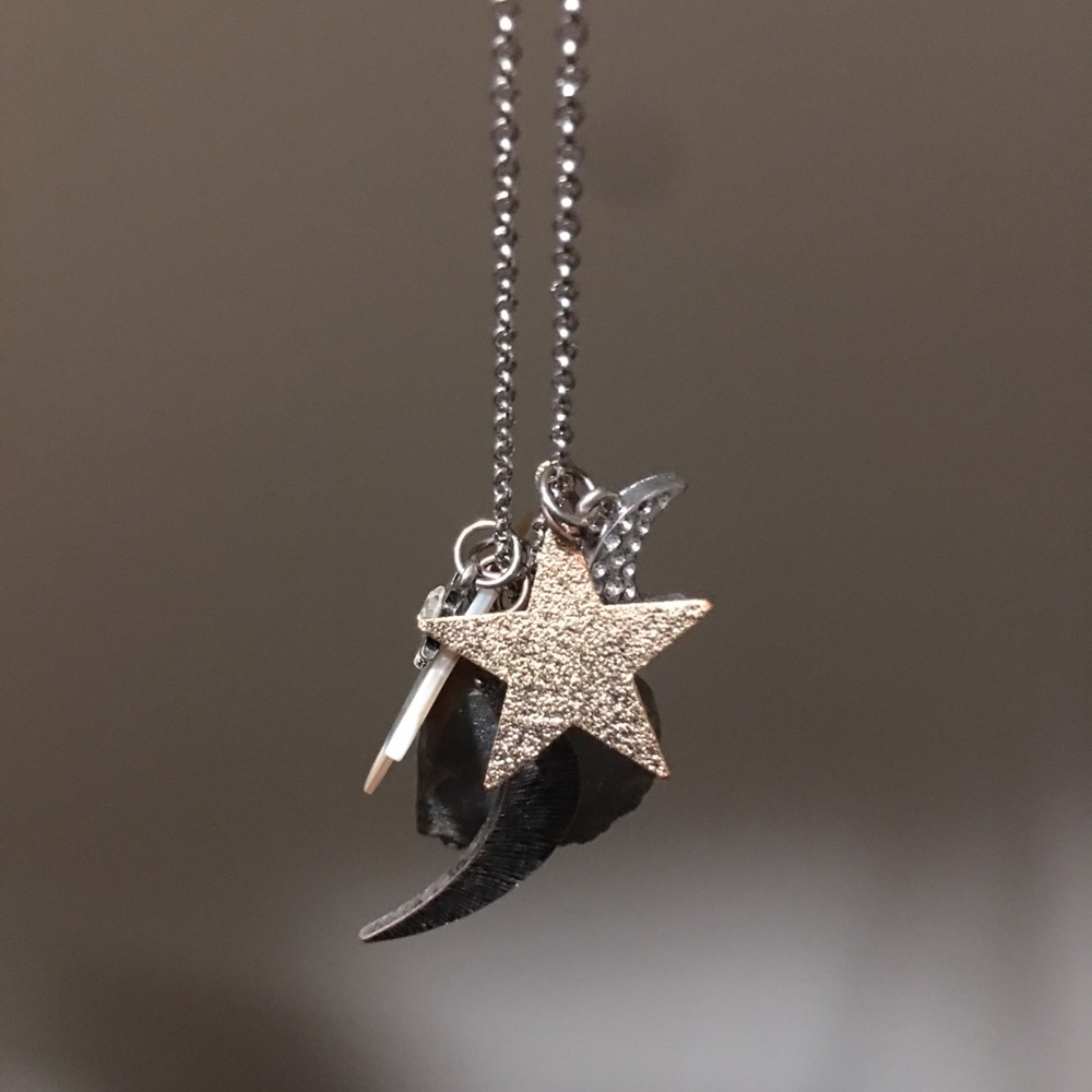 Urban Outfitters Celestial Long Silver Necklace - Picture 2 of 2